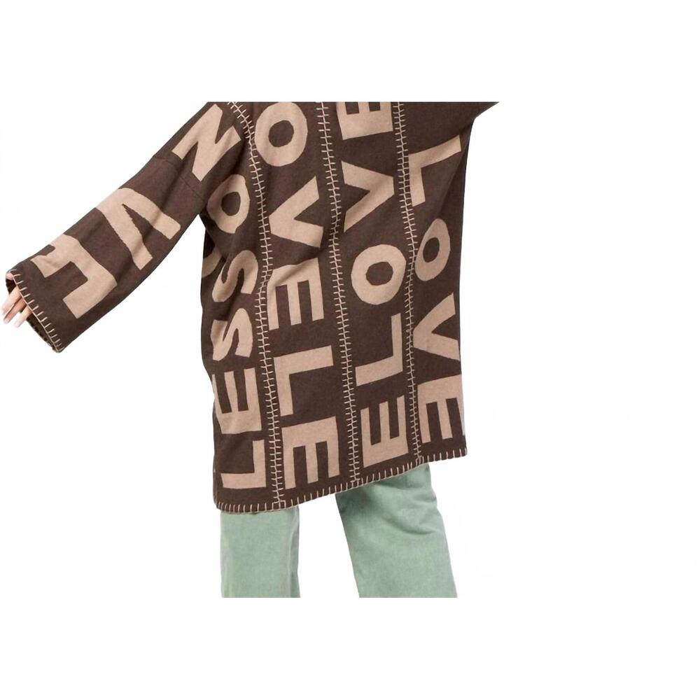 NEW KERRI ROSENTHAL blankie love lesson cardigan in cocoa - Picture 4 of 8